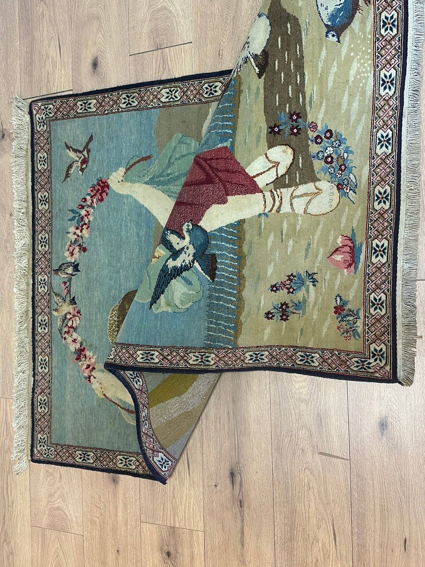 Orientteppich handgeknüpft Keschan Bilder teppich 176x110 cm