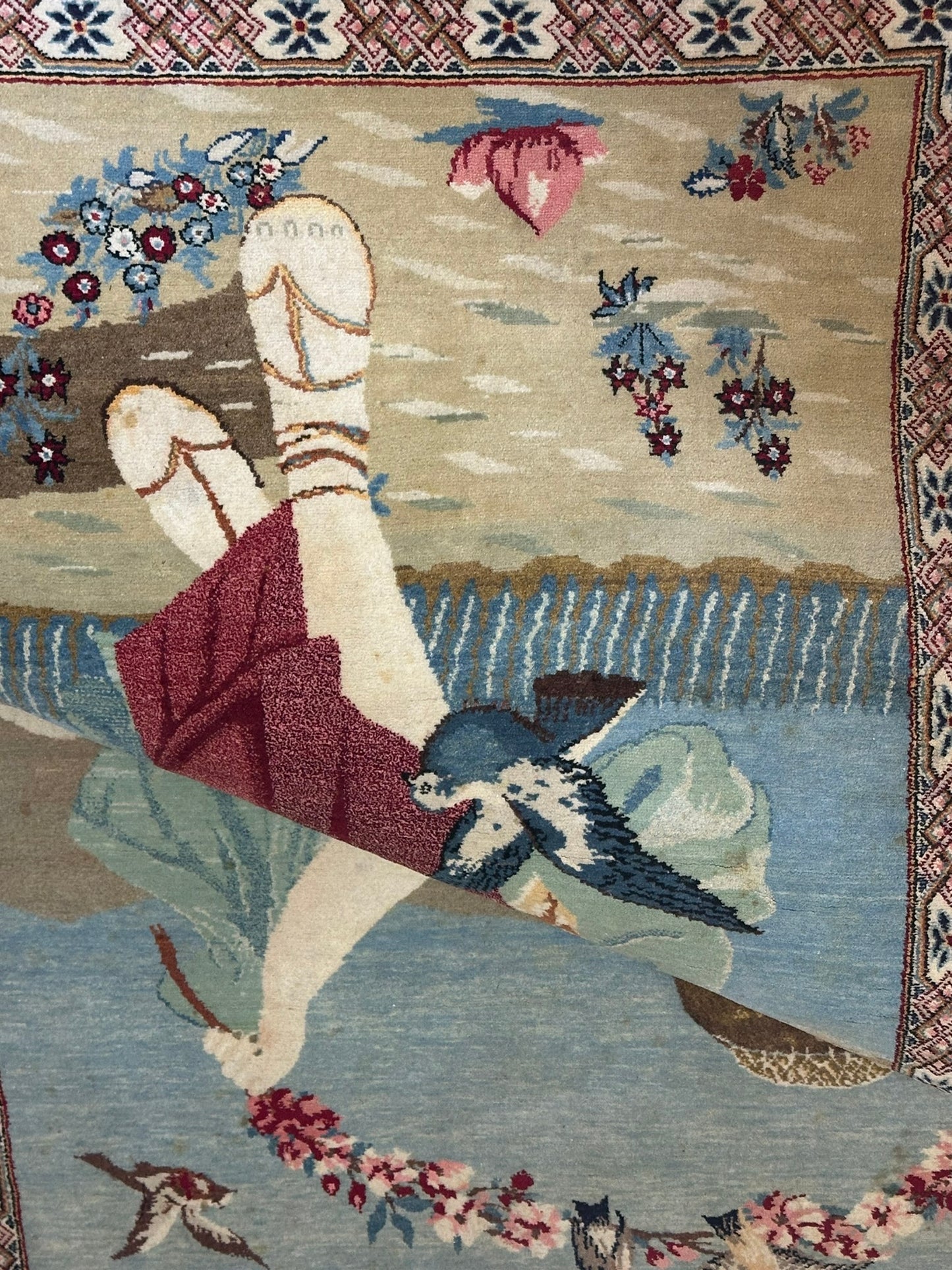 Orientteppich handgeknüpft Keschan Bilder teppich 176x110 cm
