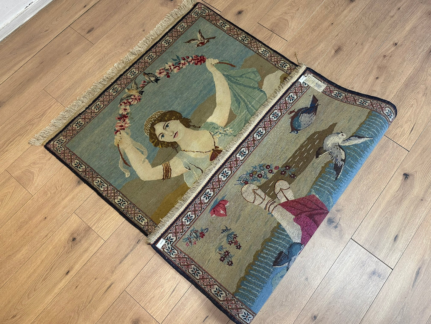 Orientteppich handgeknüpft Keschan Bilder teppich 176x110 cm