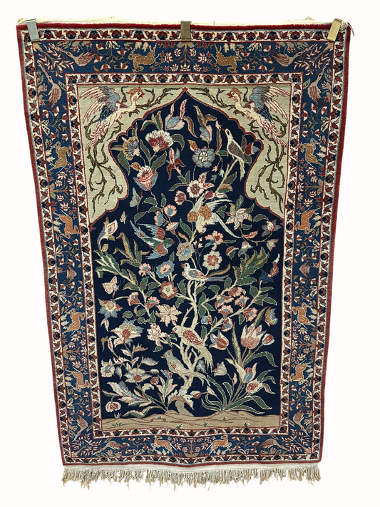 Orientteppich handgeknüpft Semi Antik Isfahan Lebensbaum 170x108 cm