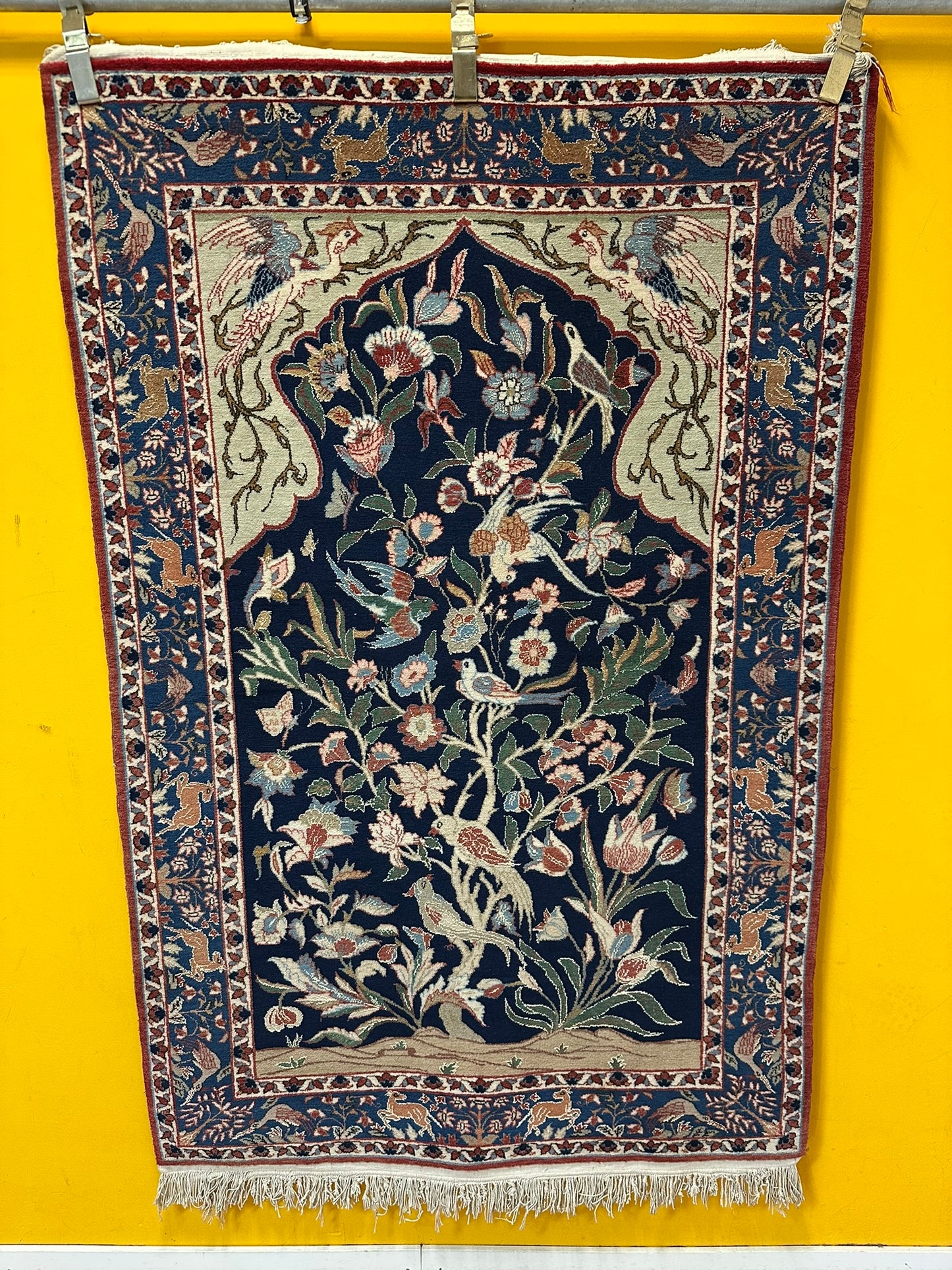 Orientteppich handgeknüpft Semi Antik Isfahan Lebensbaum 170x108 cm