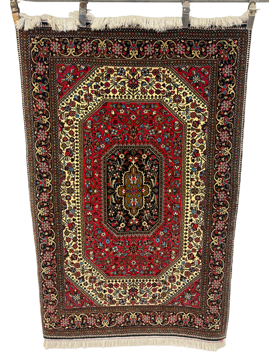 Handgeknüpfter Perser Orientteppich - Feiner Ghom Kork auf Seide 160x110cm