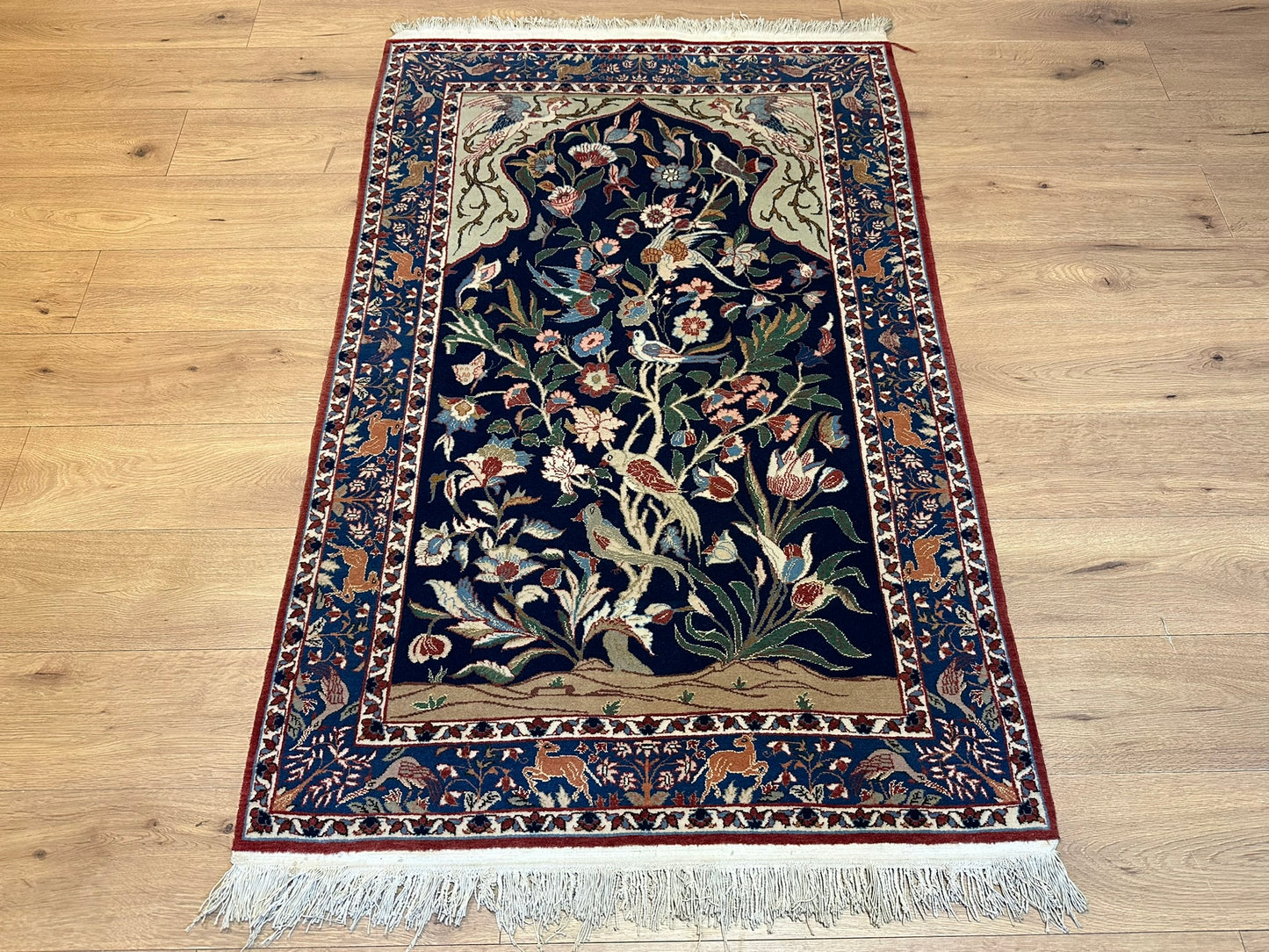 Orientteppich handgeknüpft Semi Antik Isfahan Lebensbaum 170x108 cm
