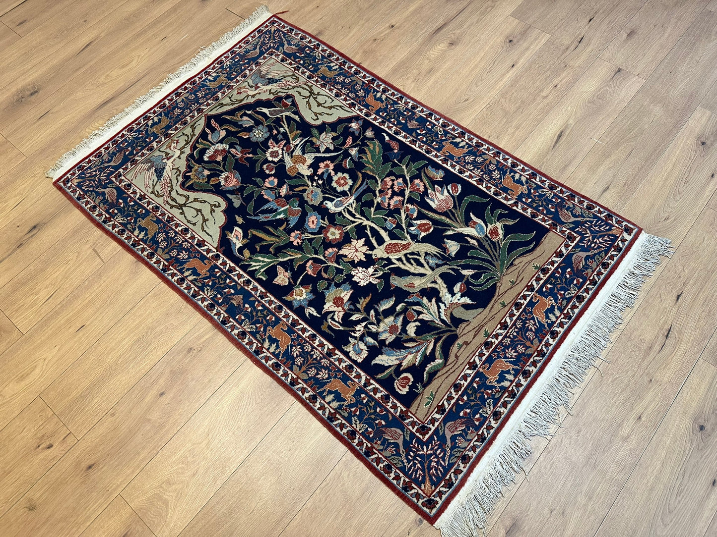 Orientteppich handgeknüpft Semi Antik Isfahan Lebensbaum 170x108 cm