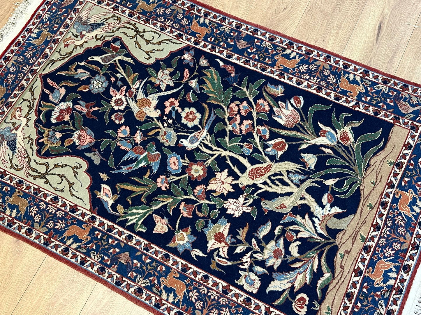 Orientteppich handgeknüpft Semi Antik Isfahan Lebensbaum 170x108 cm