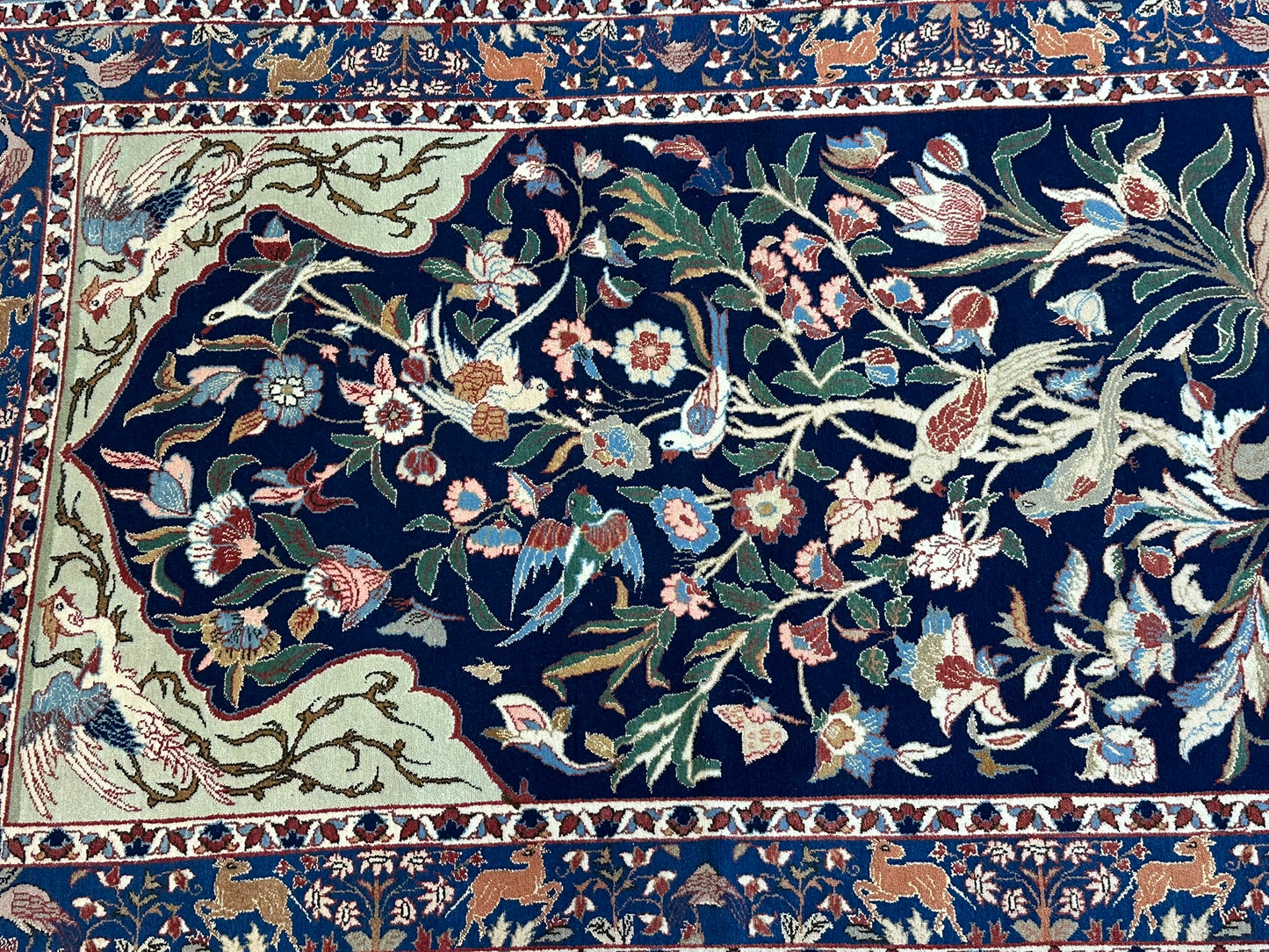 Orientteppich handgeknüpft Semi Antik Isfahan Lebensbaum 170x108 cm