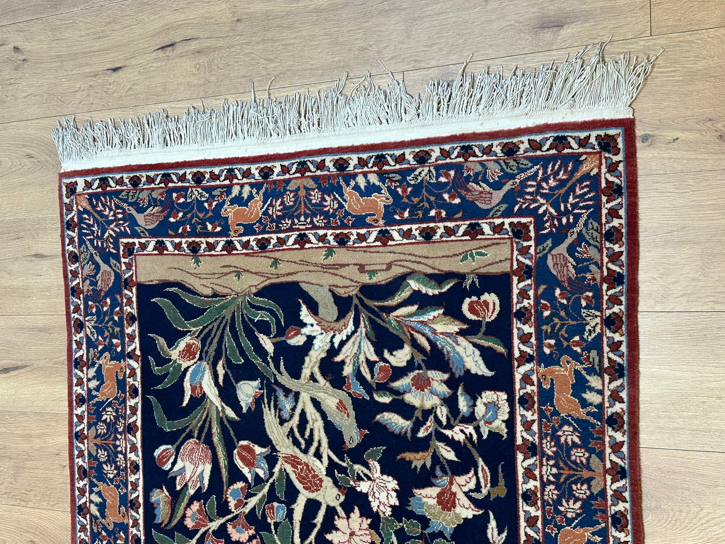 Orientteppich handgeknüpft Semi Antik Isfahan Lebensbaum 170x108 cm