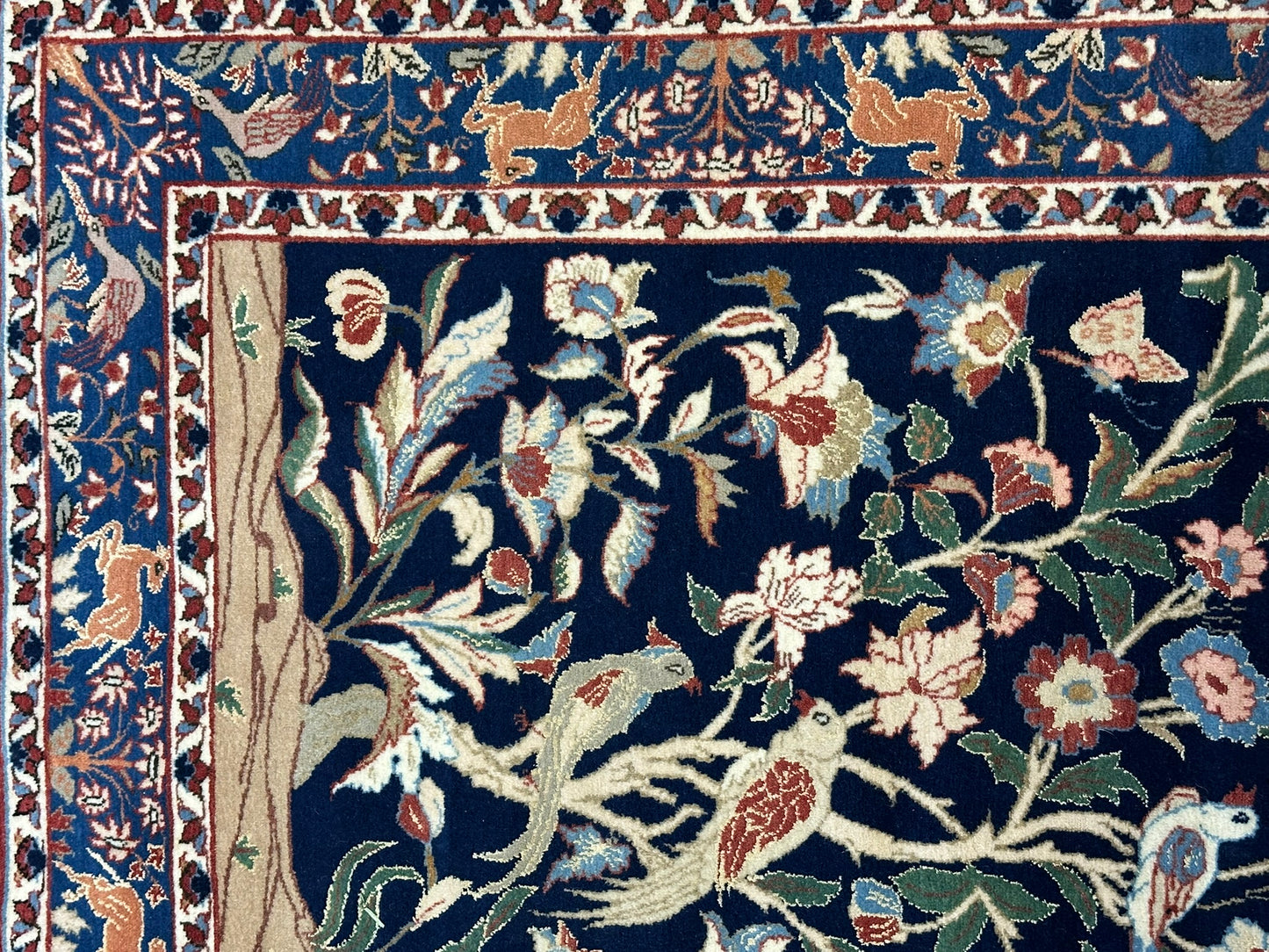 Orientteppich handgeknüpft Semi Antik Isfahan Lebensbaum 170x108 cm