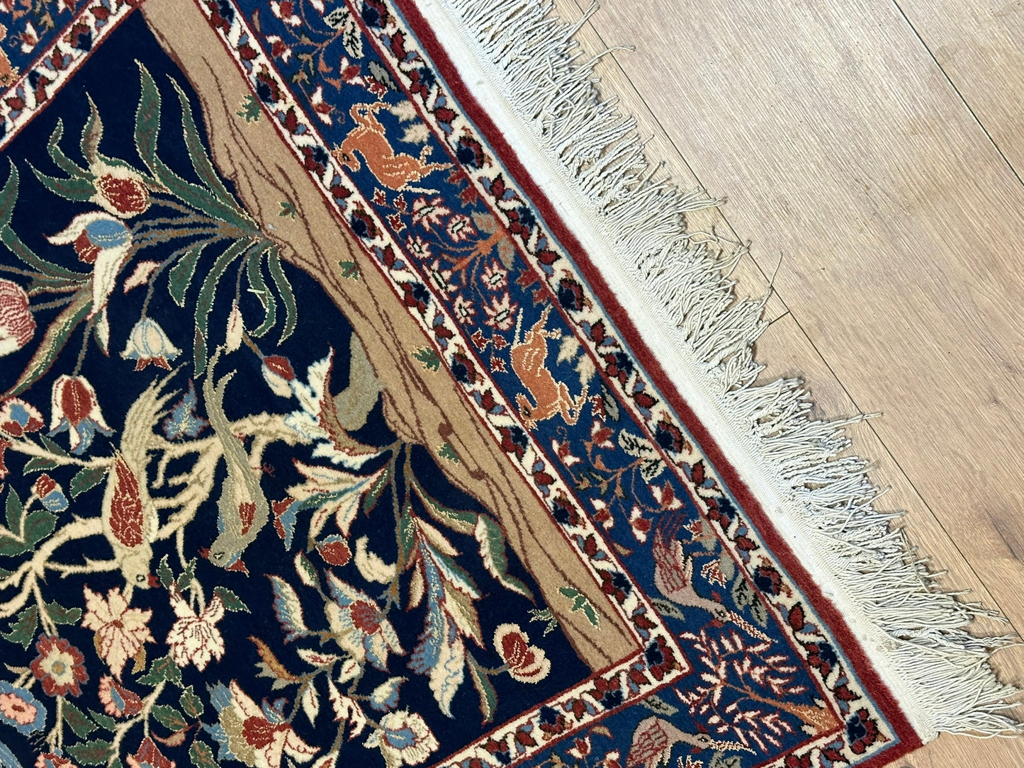 Orientteppich handgeknüpft Semi Antik Isfahan Lebensbaum 170x108 cm