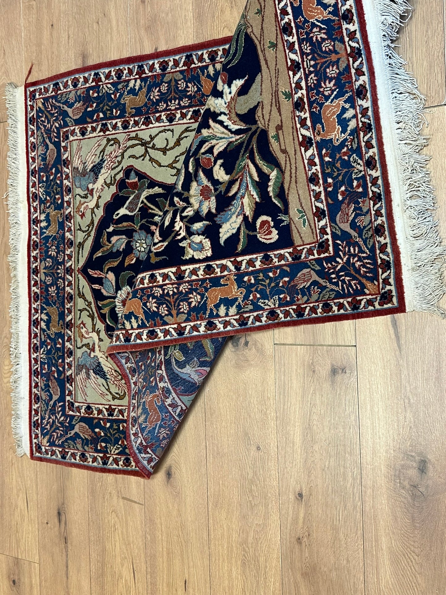 Orientteppich handgeknüpft Semi Antik Isfahan Lebensbaum 170x108 cm