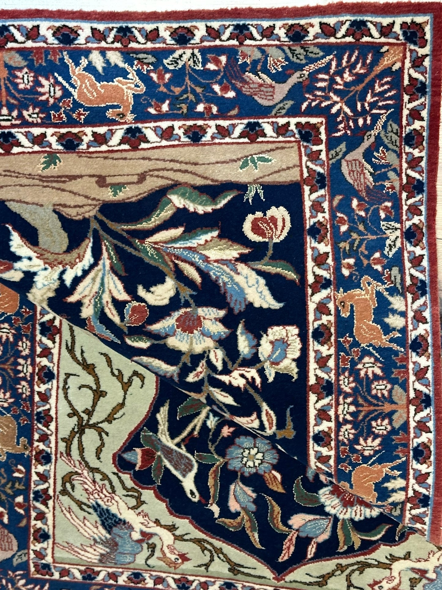 Orientteppich handgeknüpft Semi Antik Isfahan Lebensbaum 170x108 cm