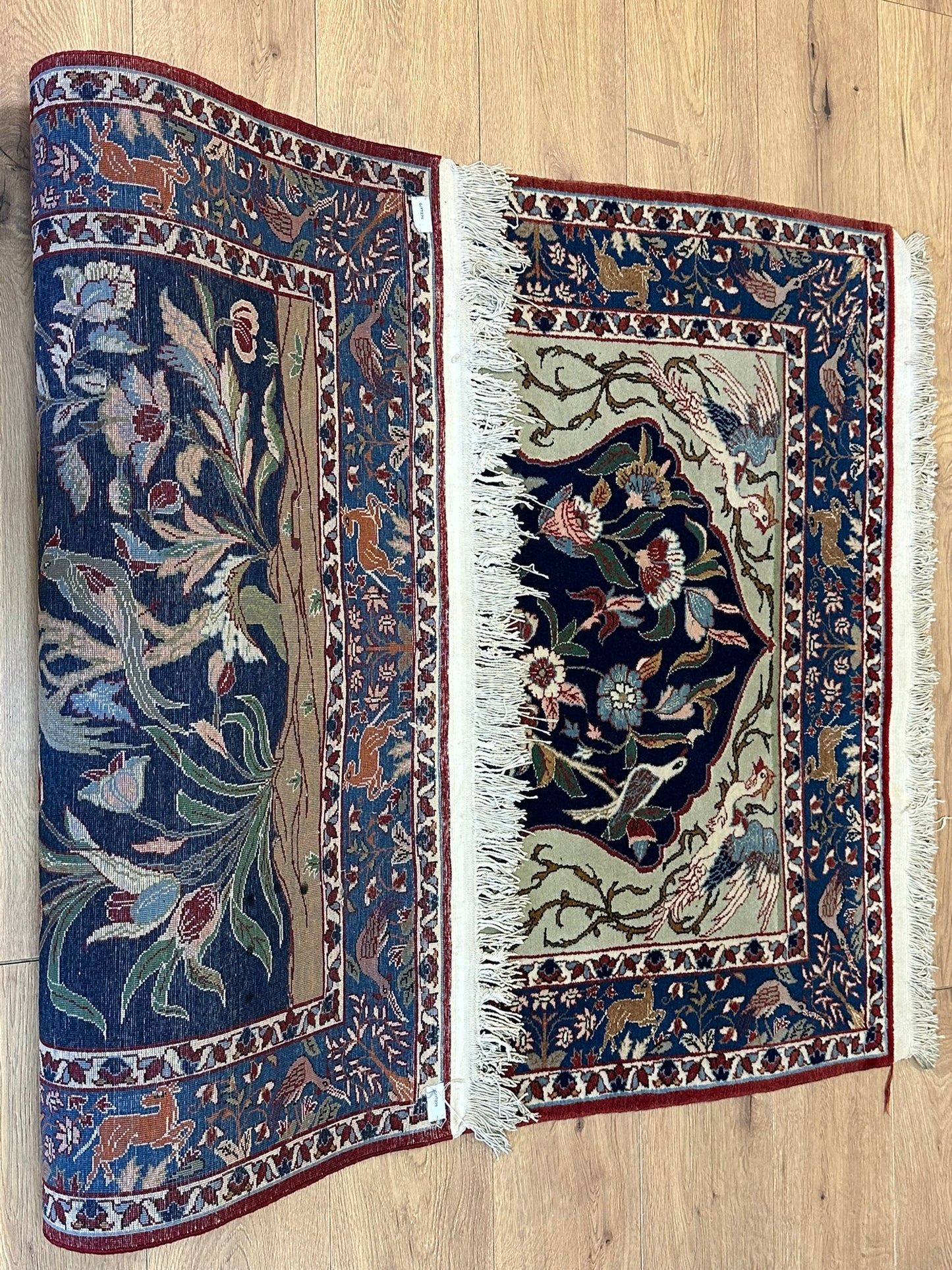 Orientteppich handgeknüpft Semi Antik Isfahan Lebensbaum 170x108 cm