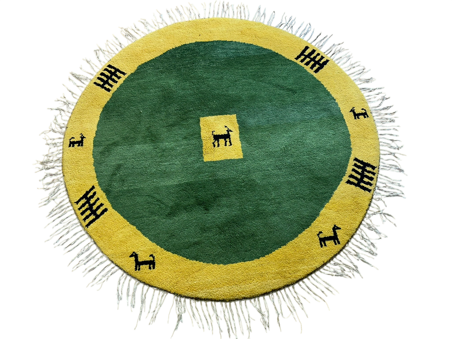 Moderne Gabbeh Teppich Rund Indisch Handgeknüpft Ø 150 cm