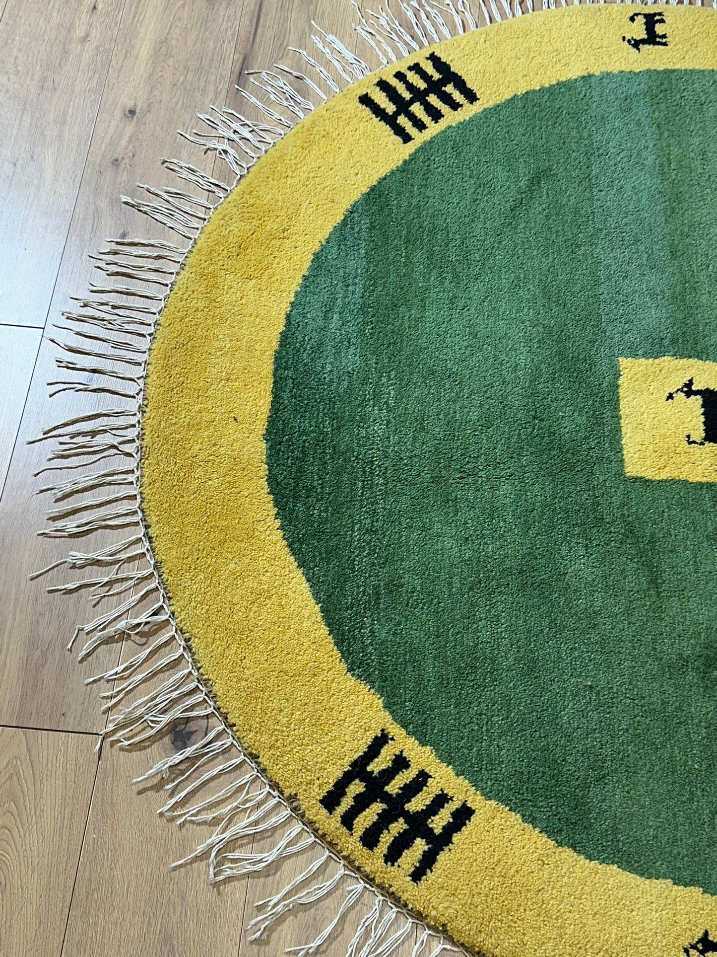 Moderne Gabbeh Teppich Rund Indisch Handgeknüpft Ø 150 cm