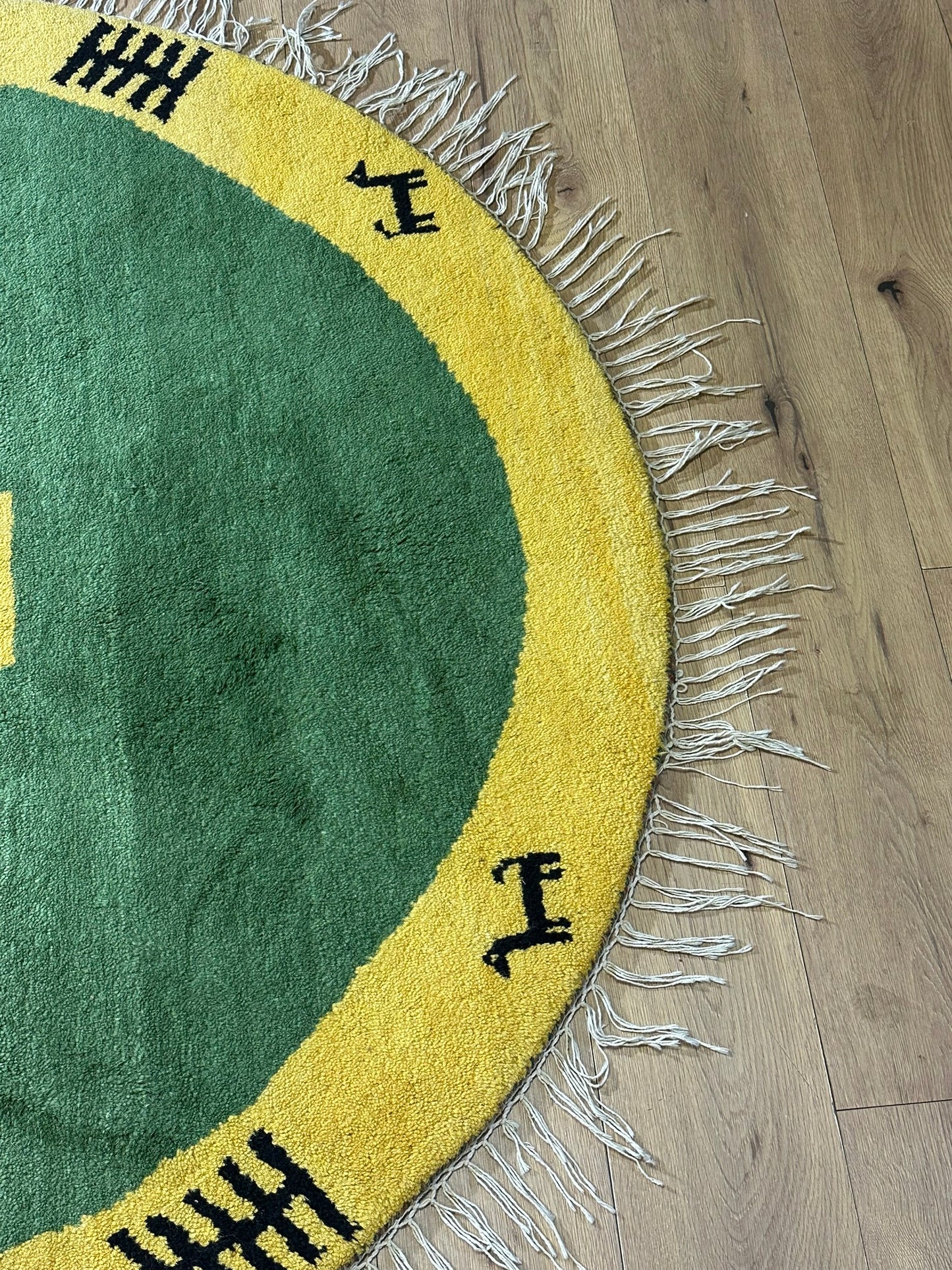 Moderne Gabbeh Teppich Rund Indisch Handgeknüpft Ø 150 cm
