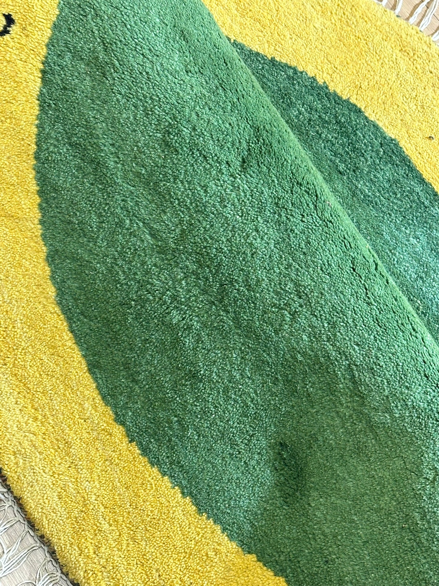 Moderne Gabbeh Teppich Rund Indisch Handgeknüpft Ø 150 cm