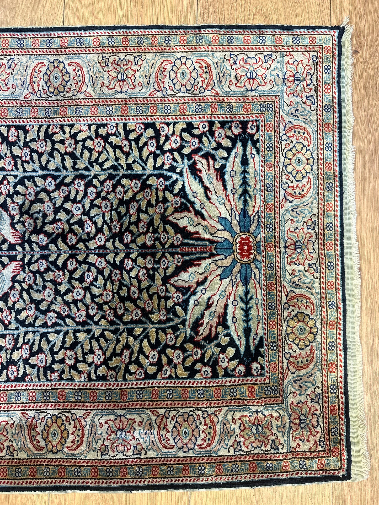 Handgeknüpfter Orientteppich - Türkei Kayseri Seidenteppich, 100x65 cm