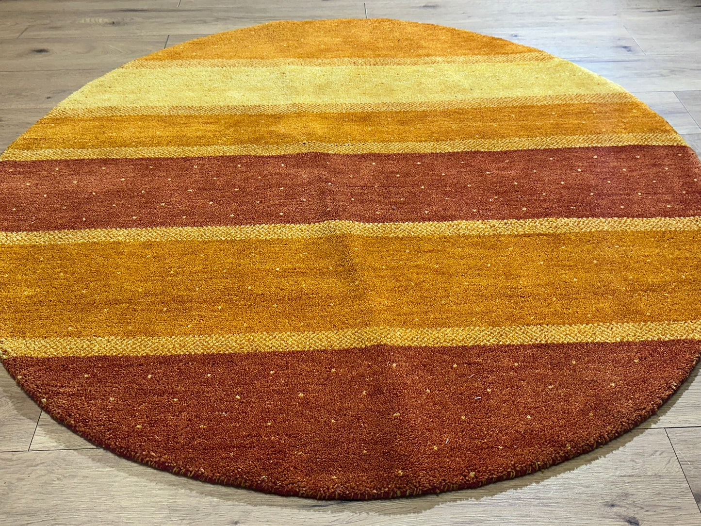 Moderner Gabbeh Teppich handgeknüpft rund ca. 150 cm