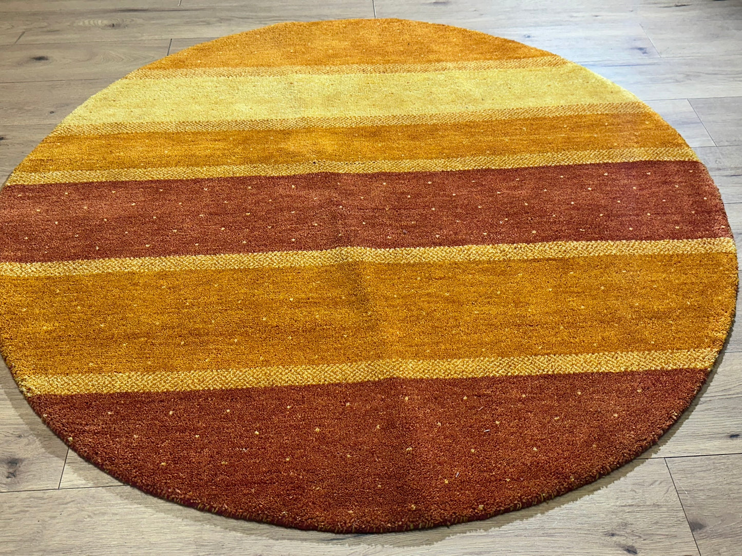Moderner Gabbeh Teppich handgeknüpft rund ca. 150 cm