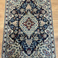 Orientteppich handgeknüpft Nain mit Seide 127x87 cm