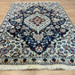 Orientteppich handgeknüpft Nain mit Seide 127x87 cm