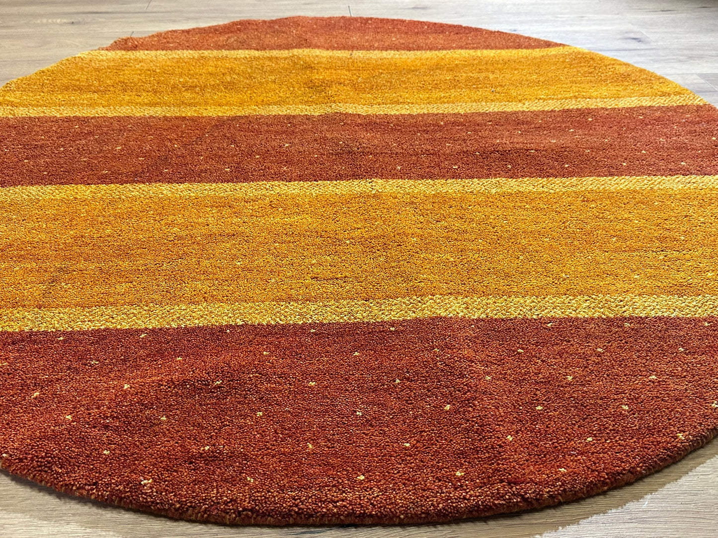 Moderner Gabbeh Teppich handgeknüpft rund ca. 150 cm