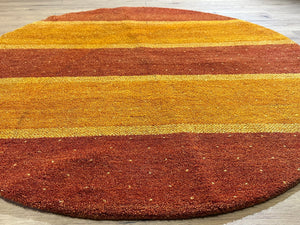 Moderner Gabbeh Teppich handgeknüpft rund ca. 150 cm