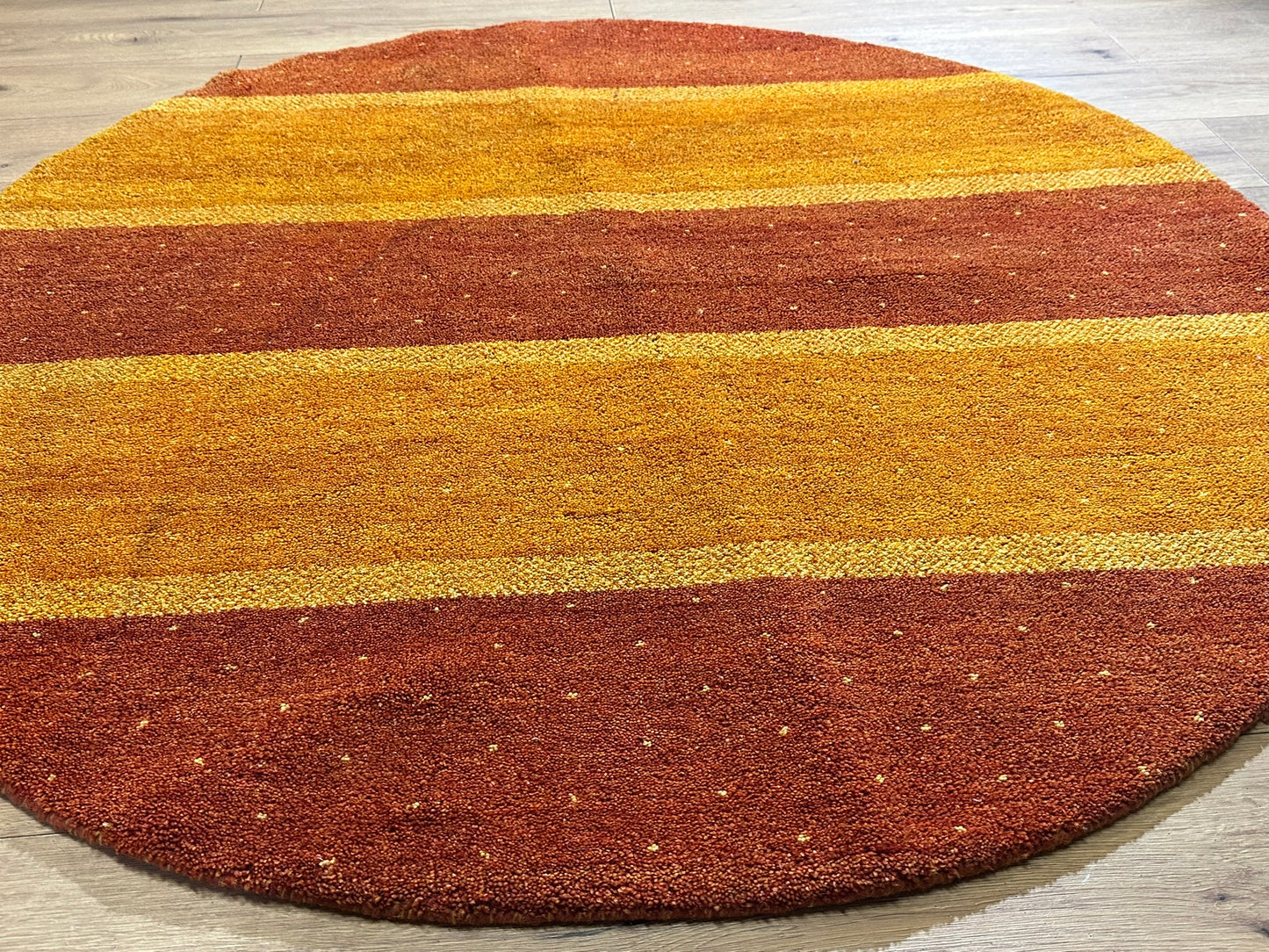 Moderner Gabbeh Teppich handgeknüpft rund ca. 150 cm