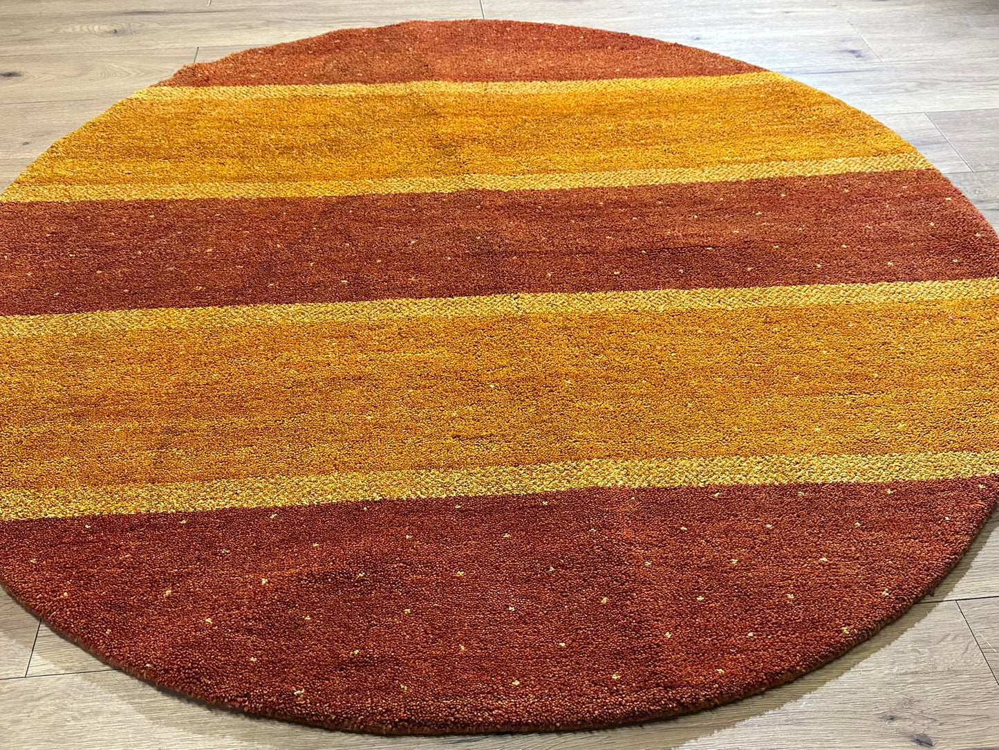 Moderner Gabbeh Teppich handgeknüpft rund ca. 150 cm
