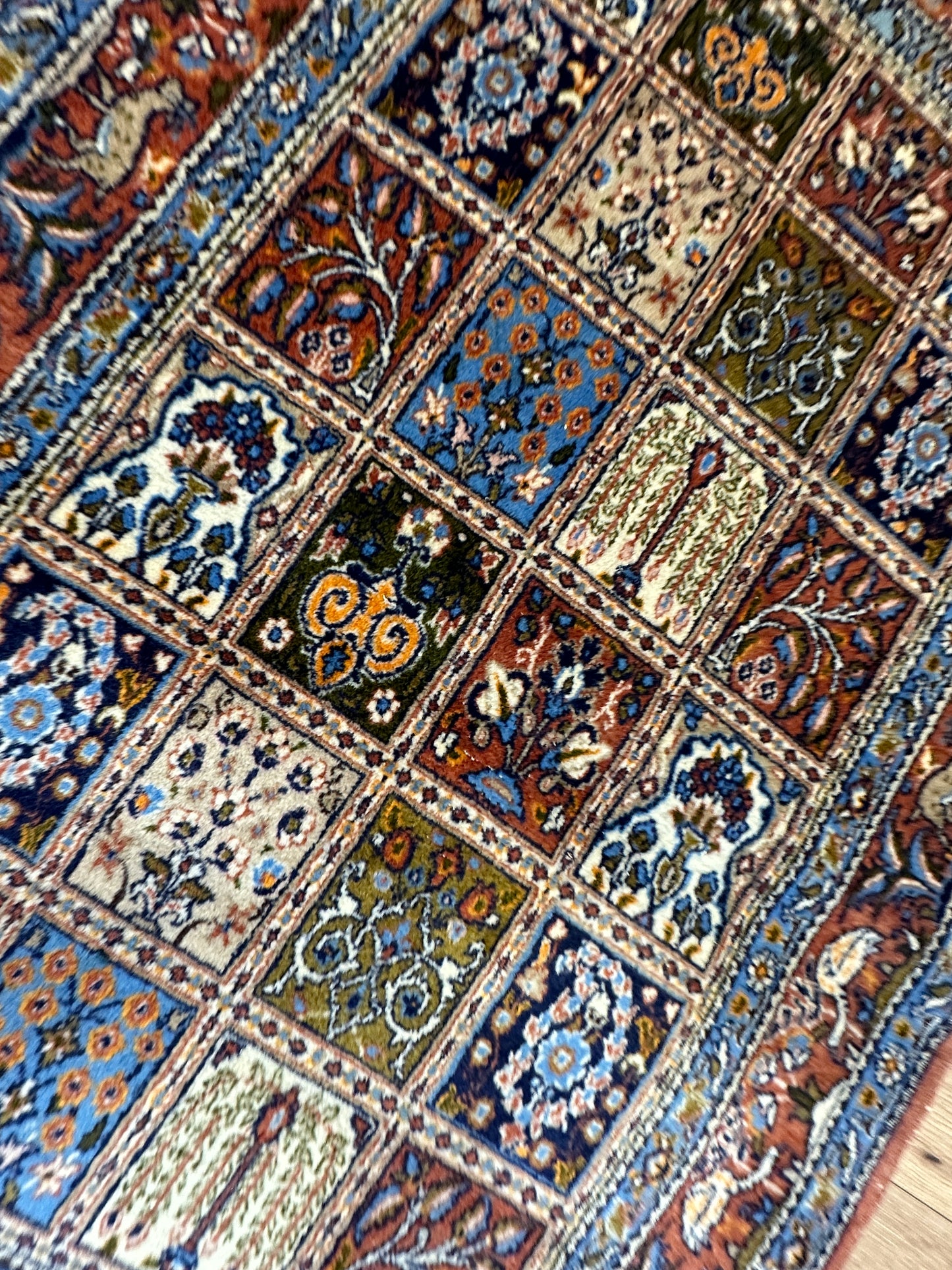 Handgeknüpfter Perser Orientteppich -Felder  Moud - 145x95 cm