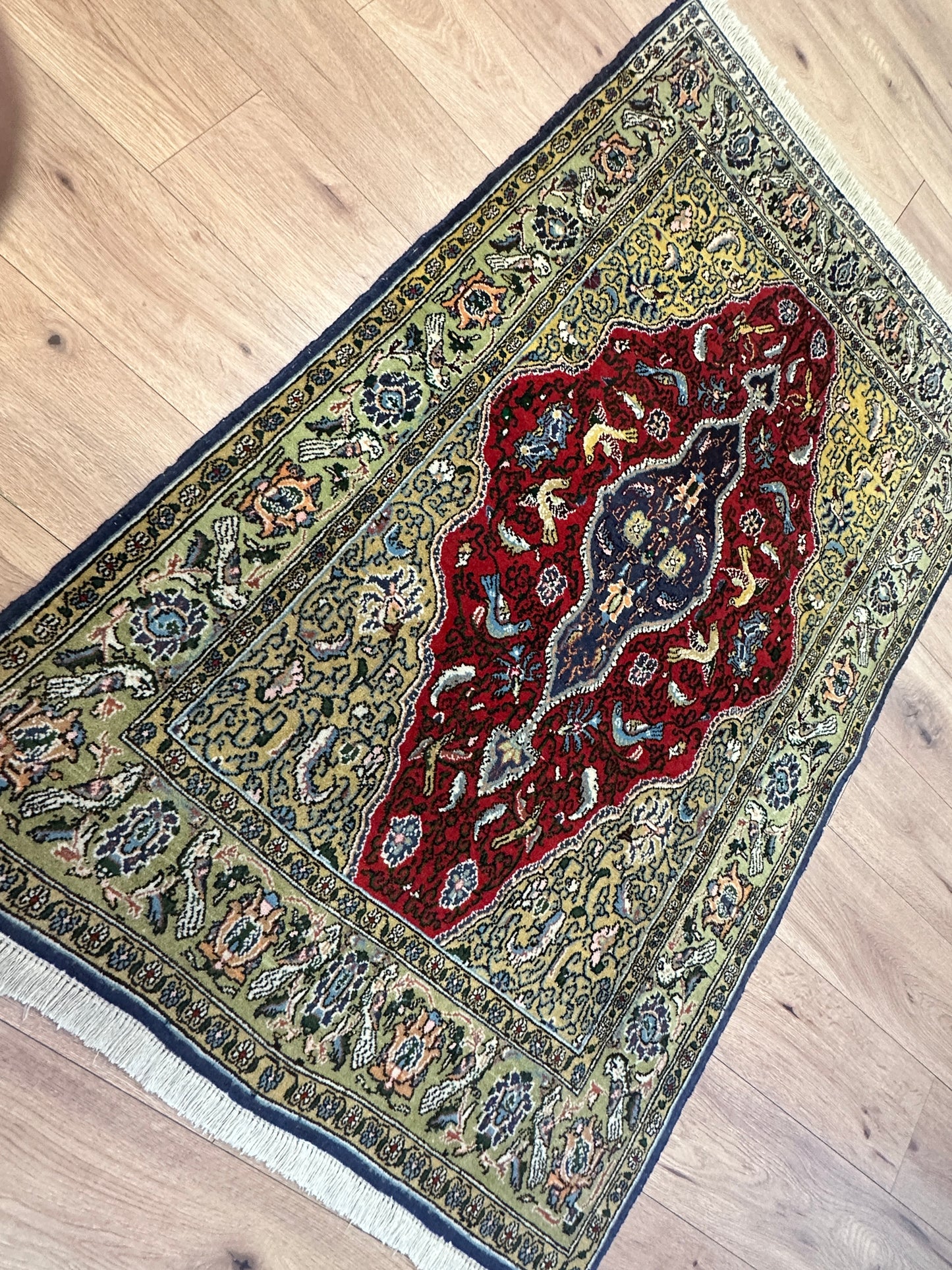 Handgeknüpfter Perser Orientteppich - Ghom mit Seide, 170x105 cm