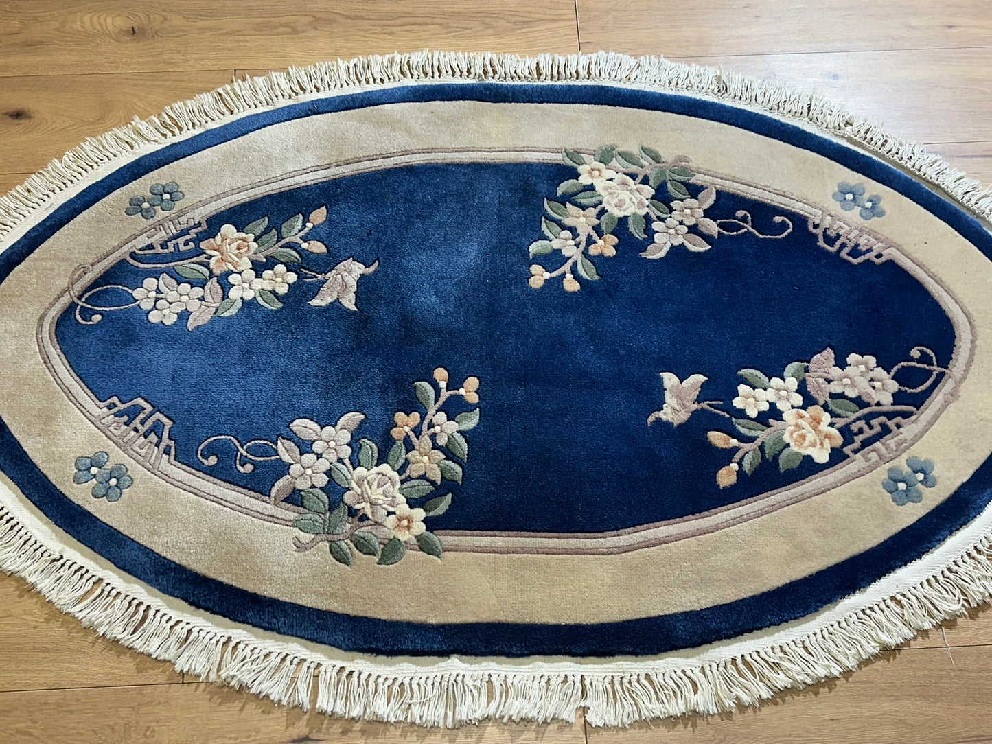 China Art Deco Teppich handgeknüpft oval 160x90 cm