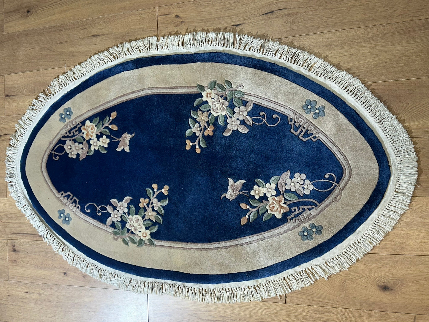 China Art Deco Teppich handgeknüpft oval 160x90 cm
