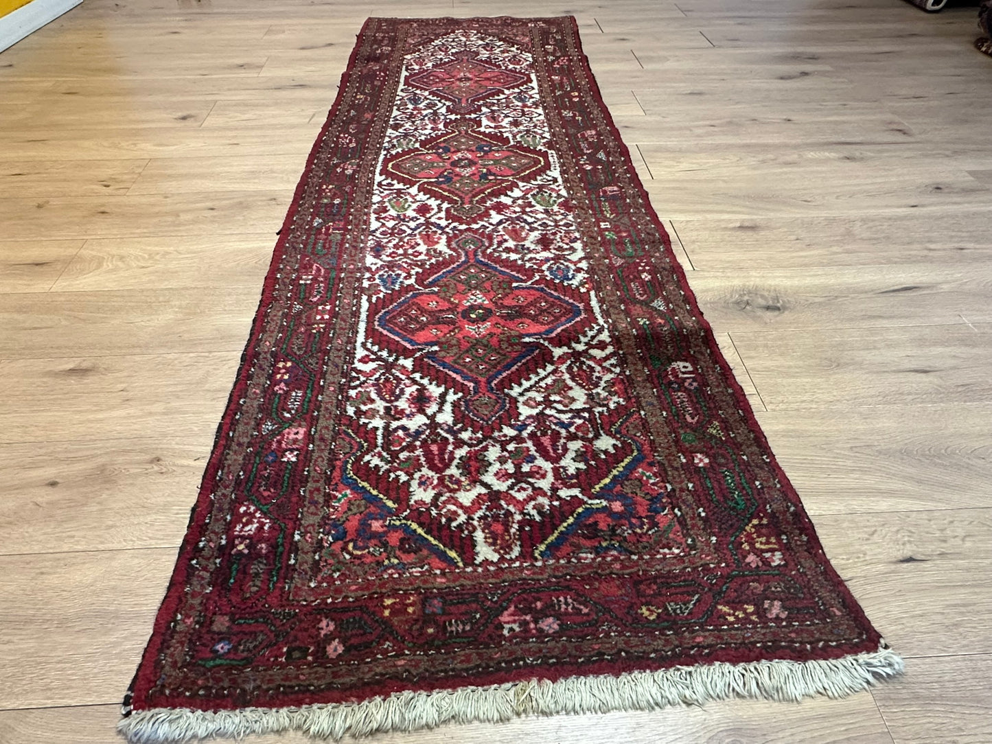 Orientteppich handgeknüpft Hamadan Läufer 256x84 cm