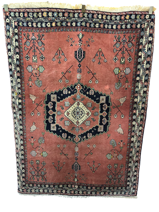 Orientteppich handgeknüpft Afschari Art Deco 183x135 cm