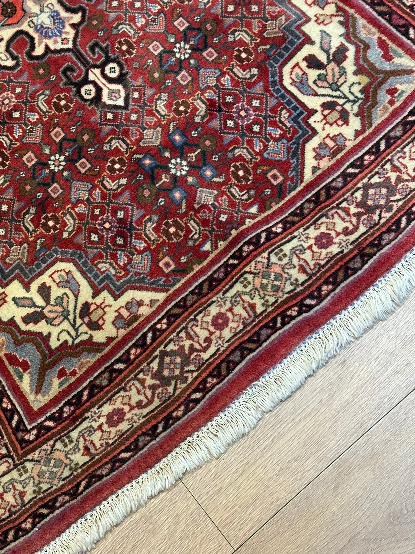 Orientteppich handgeknüpft Bidjar Rosen 167x103 cm