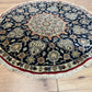 Orientteppich handgeknüpft Nain rund 80 cm