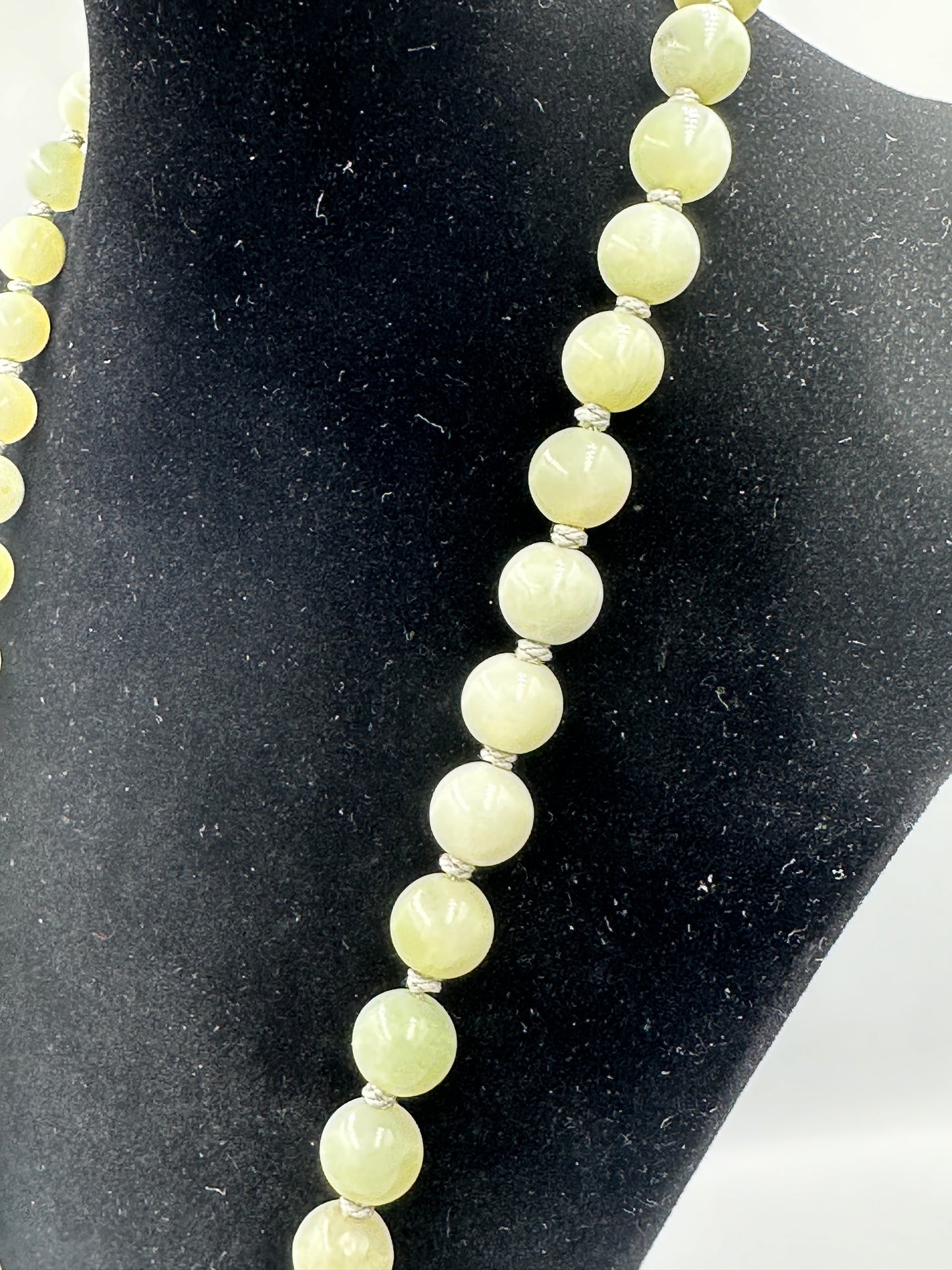 Exquisites Altes China-Jadekette Collier Ice Green Jadeite Necklace Vintage