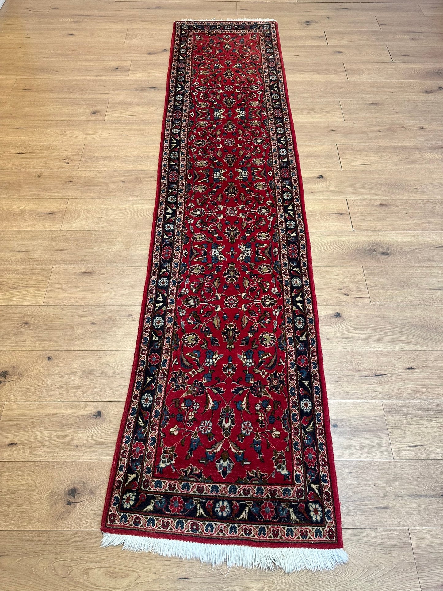 Orientteppich handgeknüpft 306x70 cm Keschan Läufer