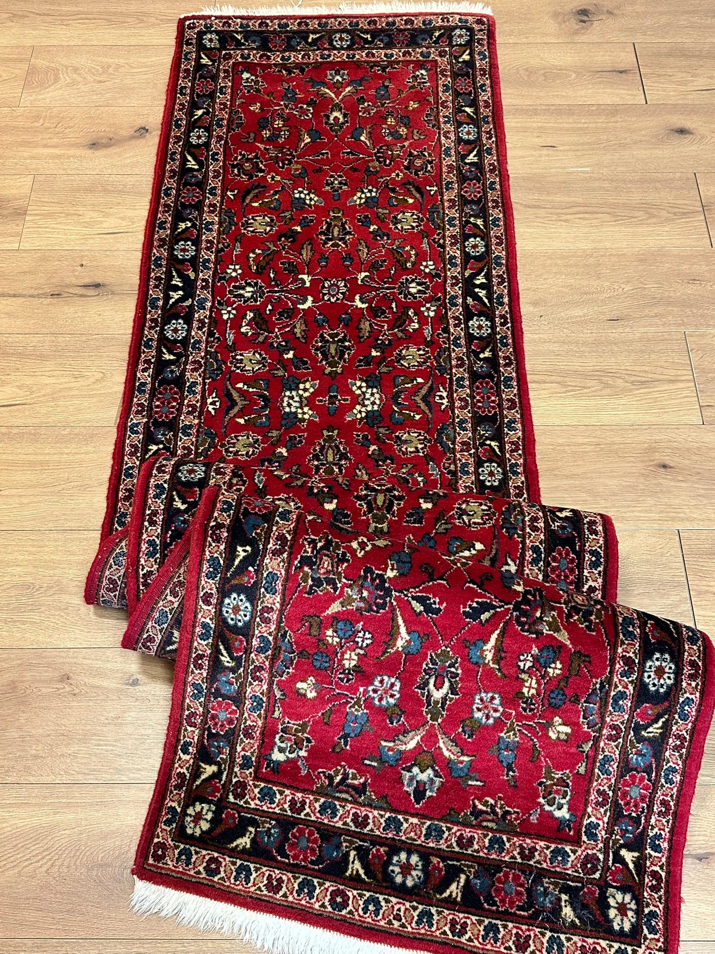 Orientteppich handgeknüpft 306x70 cm Keschan Läufer