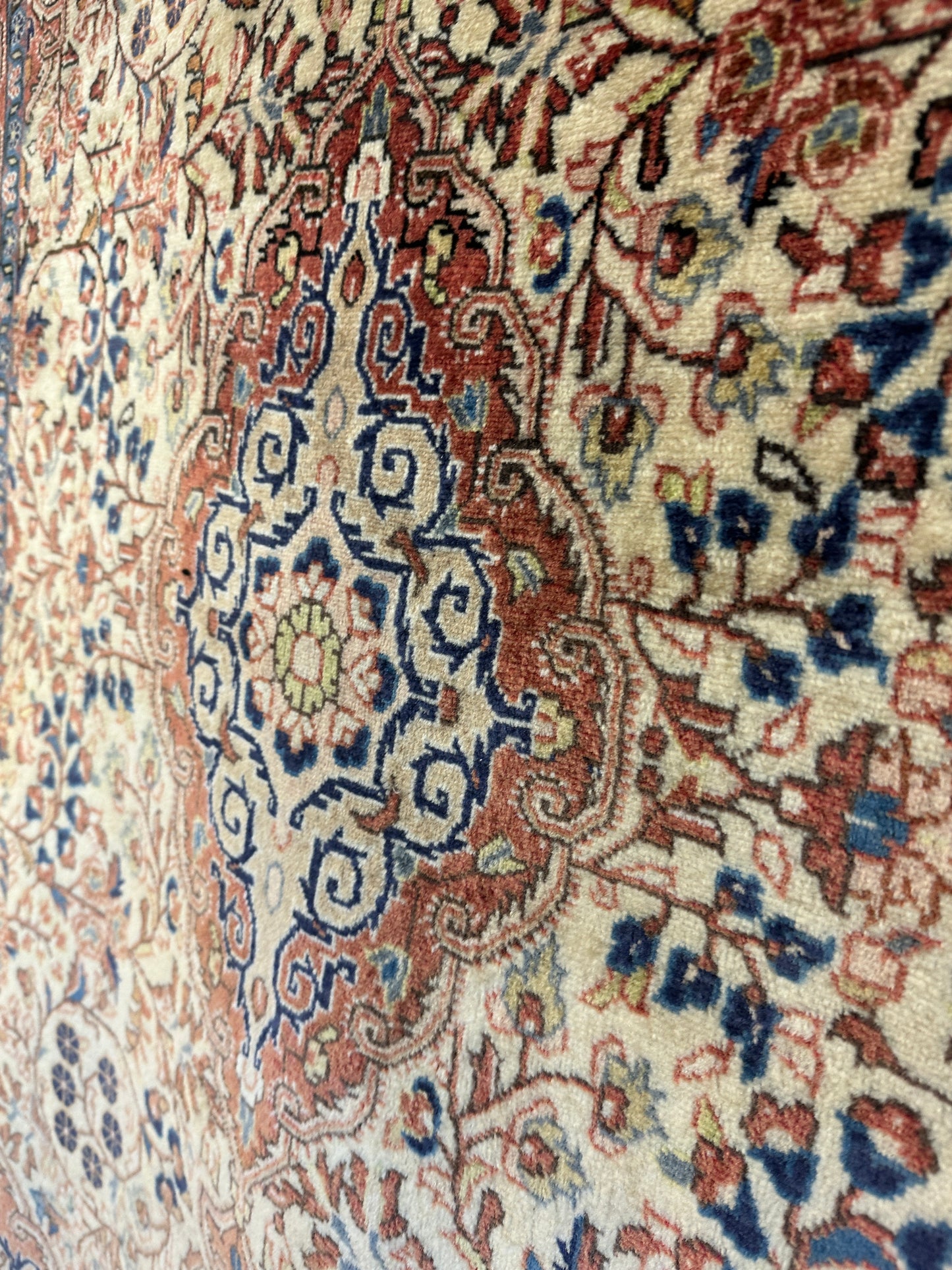Handgeknüpfter Perser Orientteppich  Sarough Medaillon Schurwolle 150x105cm