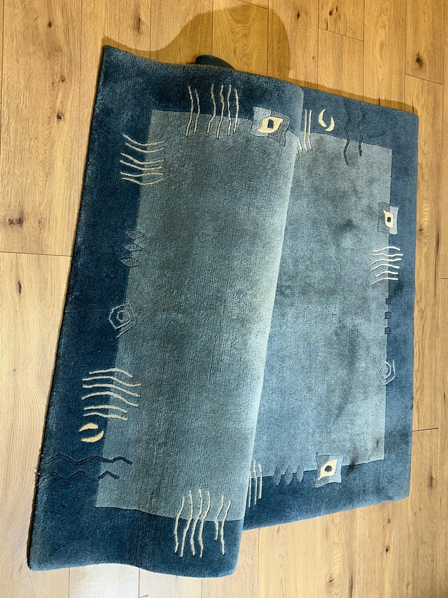 Moderner Gabbeh Teppich handgeknüpft 194x140 cm