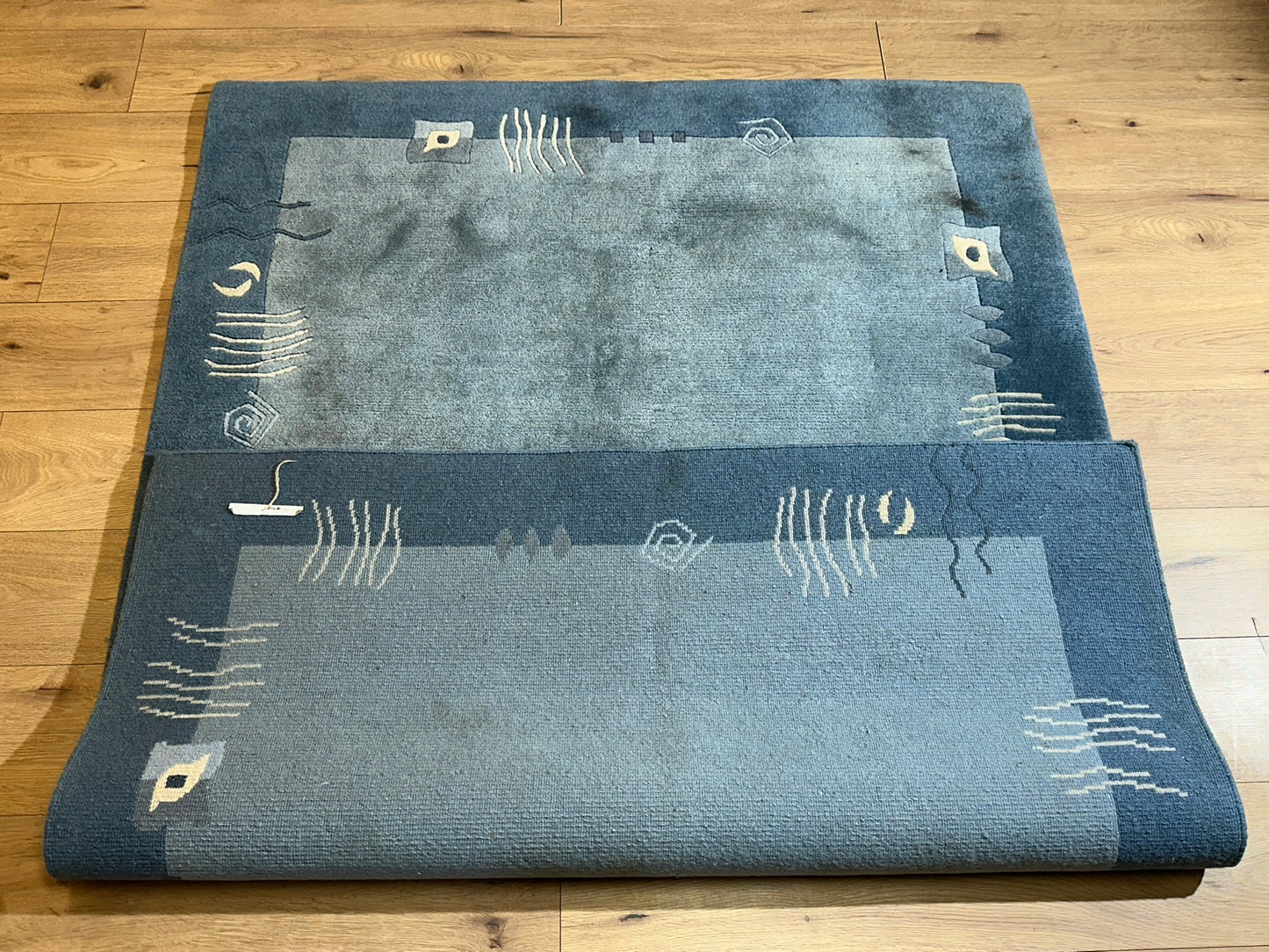 Moderner Gabbeh Teppich handgeknüpft 194x140 cm
