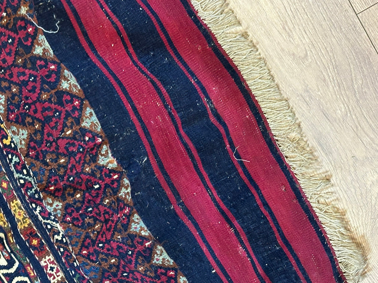 Antik Orientteppich handgeknüpft Kelim naturfarben 102x72 cm