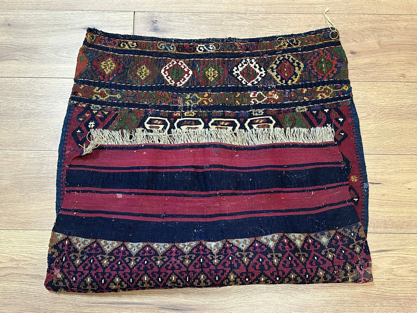 Antik Orientteppich handgeknüpft Kelim naturfarben 102x72 cm
