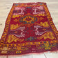 Antik Orientteppich handgeknüpft 84x55 cm  Uschak Muster naturfarben
