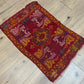 Antik Orientteppich handgeknüpft 84x55 cm  Uschak Muster naturfarben