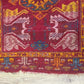 Antik Orientteppich handgeknüpft 84x55 cm  Uschak Muster naturfarben