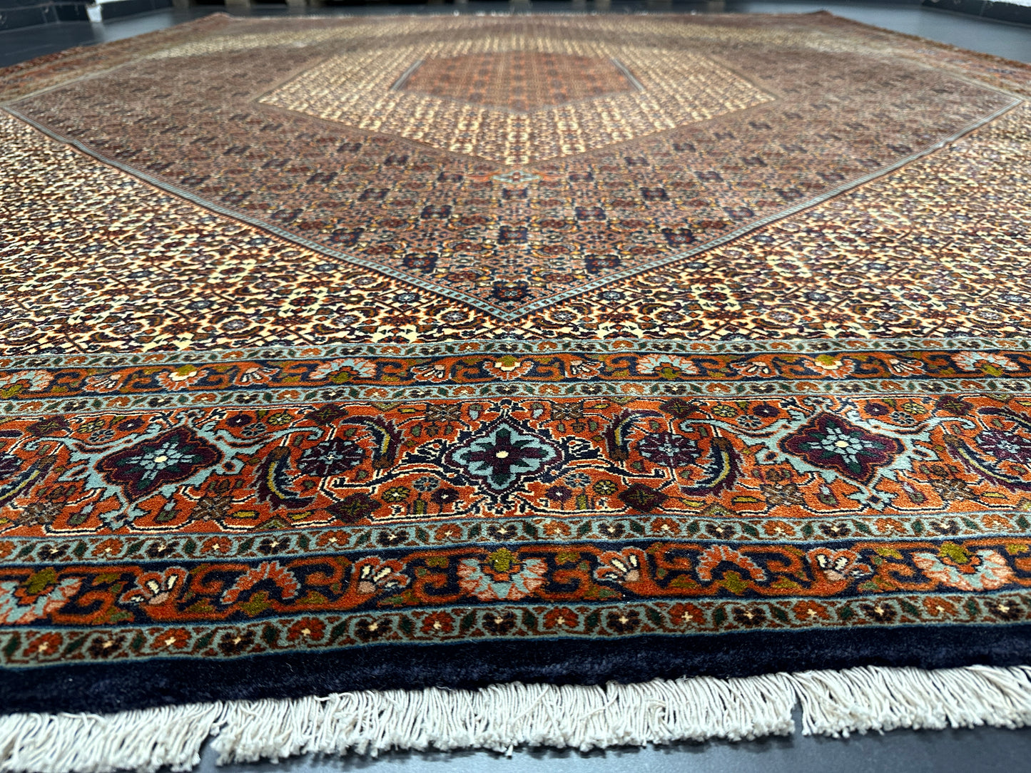 Handgeknüpfter Perser Orientteppich - Bidjar, Korkwolle, 380x300 cm