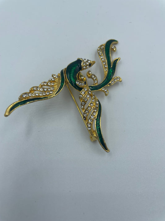 Strass Brosche Elegantes Vergoldetes Design